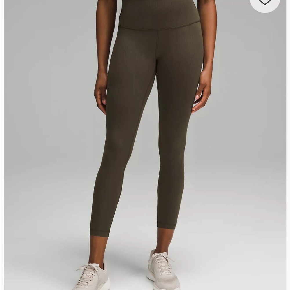 Dark olive Lululemon tight with ribbed waistband size 2